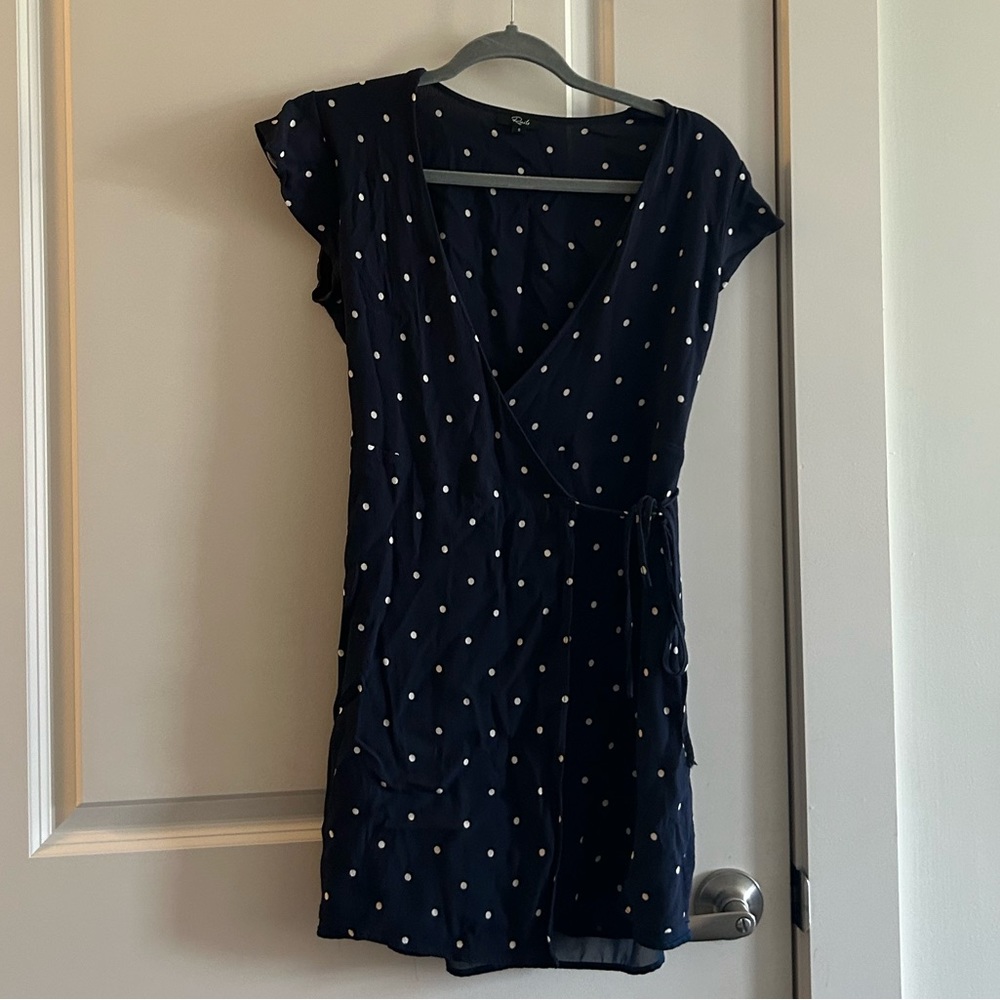 Rails navy polka dot wrap dress